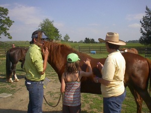Kelly helping Susan and Carys